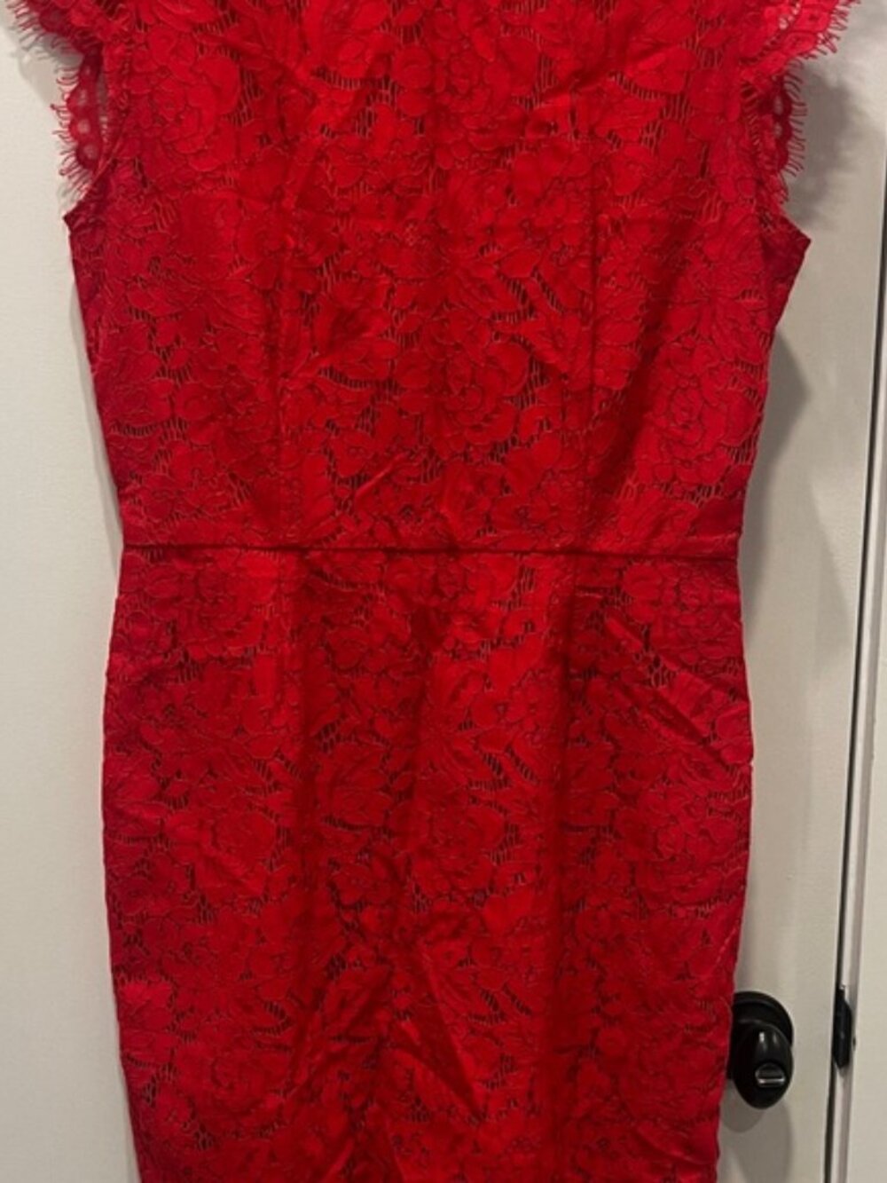 Rachel Zoe Red Lace Midi Dress - Picture 5 of 8